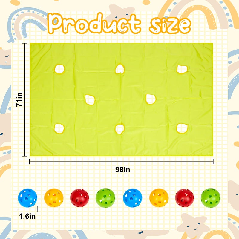 Sonyabecca Hole Tarp Team Building Exercise Activities Games Teamwork Group Learning Fun Playing Yellow 98''Lx71''W - Image 4